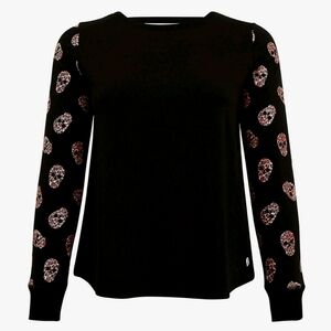 Torrid Skull Sweatshirt Black  Strappy Ladder Back Leopard Goth Size 1 NWT